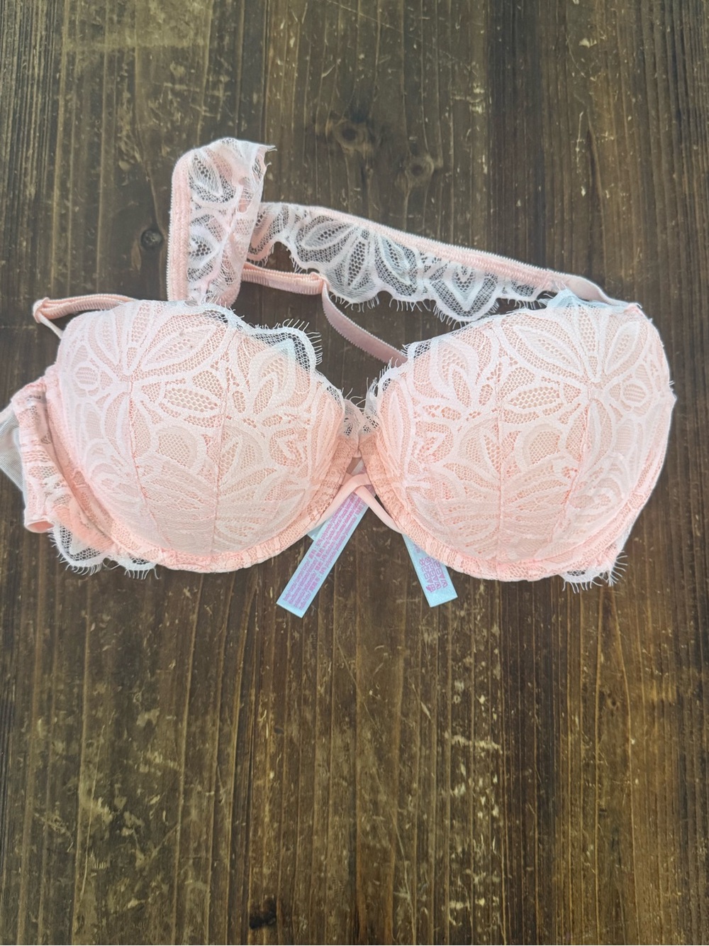 PINK Victoria's Secret Pale Pink Lace Balconette Bra